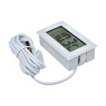 Digital wired thermometer, for car, aquarium, incubator, refrigerator and others, thermometer with probe, white color